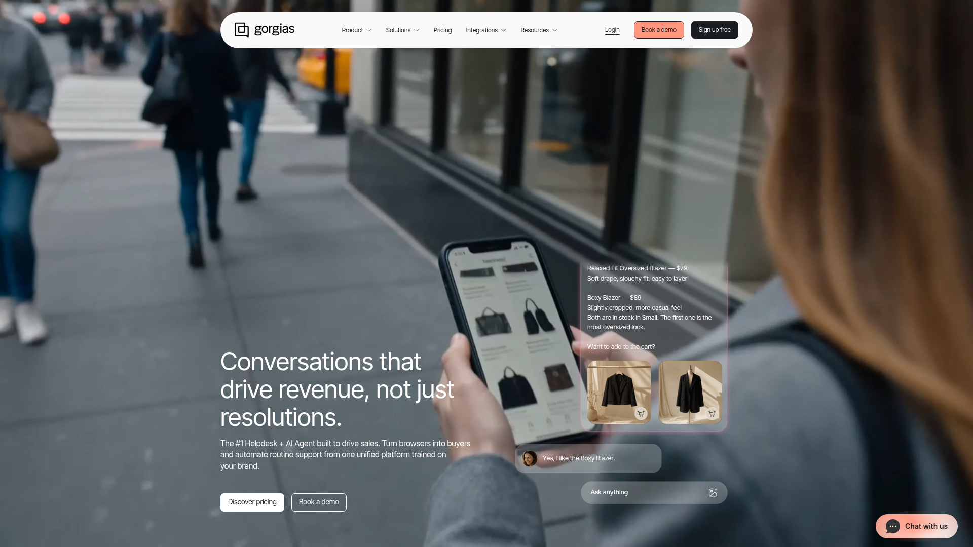 Gorgias landing page screenshot