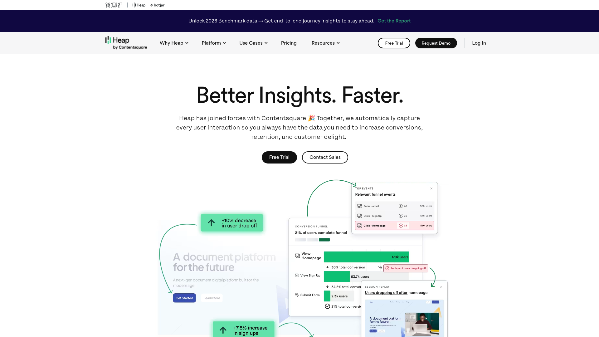 Heap landing page screenshot