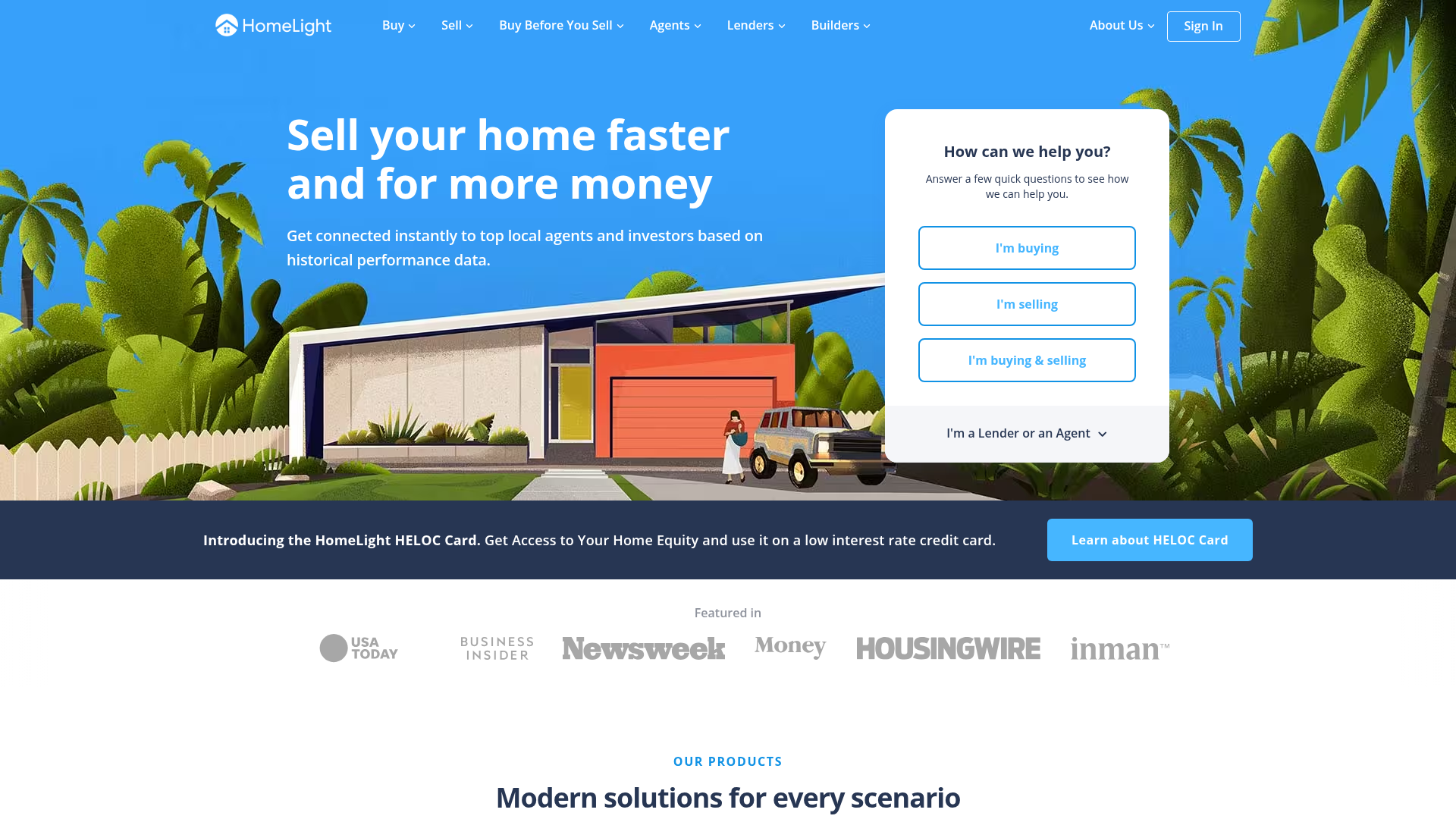 HomeLight landing page screenshot