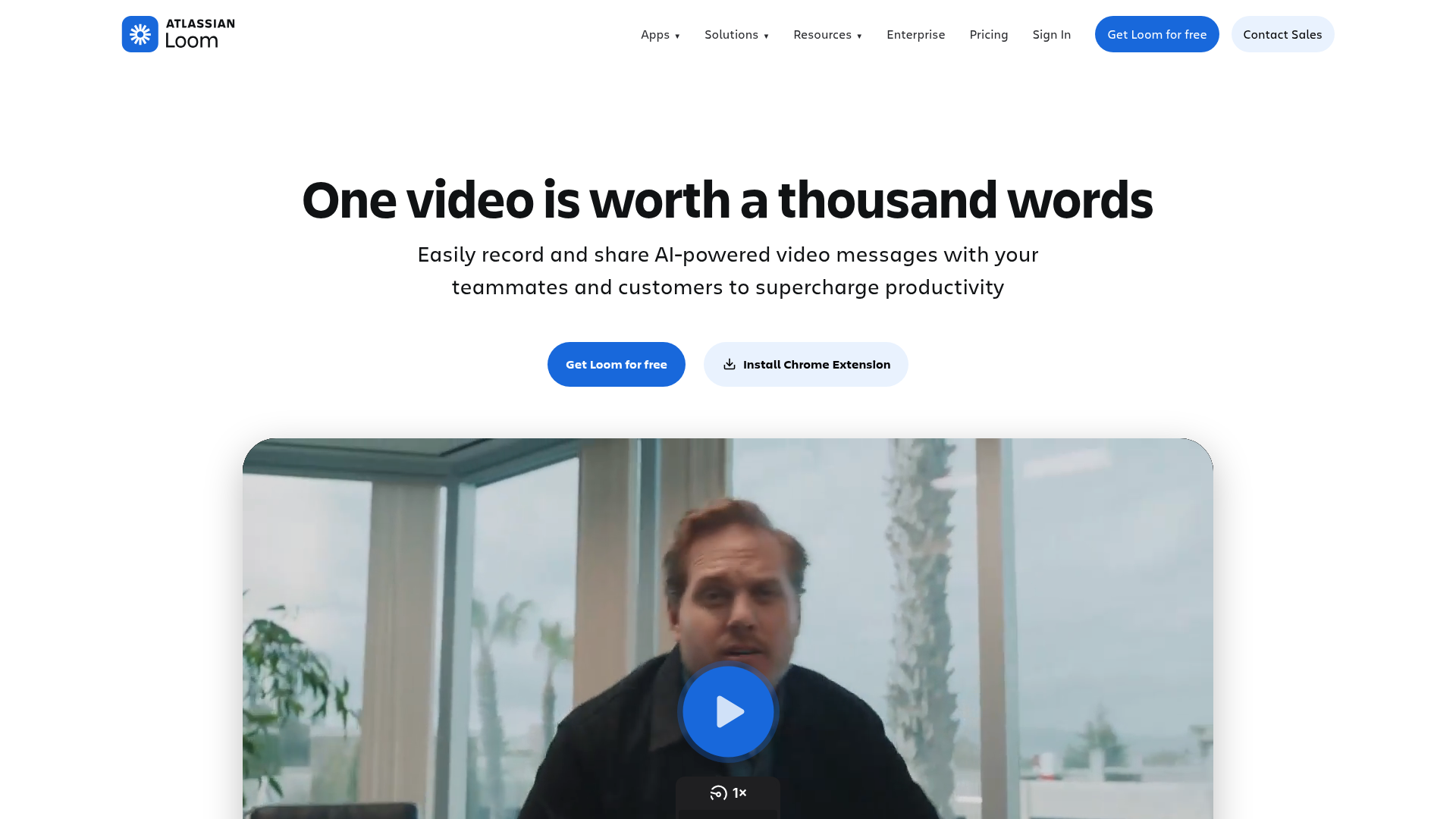 Loom landing page screenshot