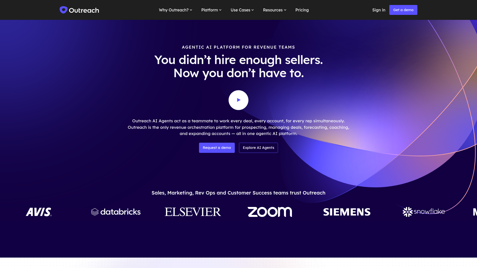 Outreach landing page screenshot