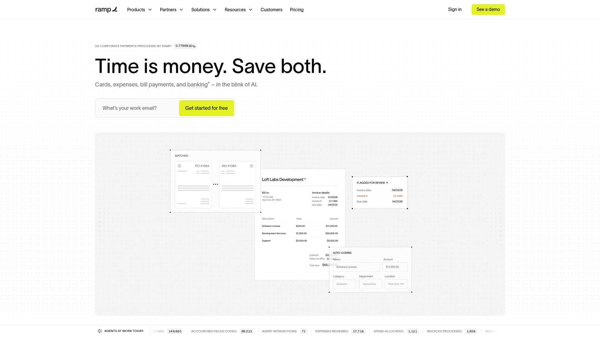 Ramp landing page screenshot