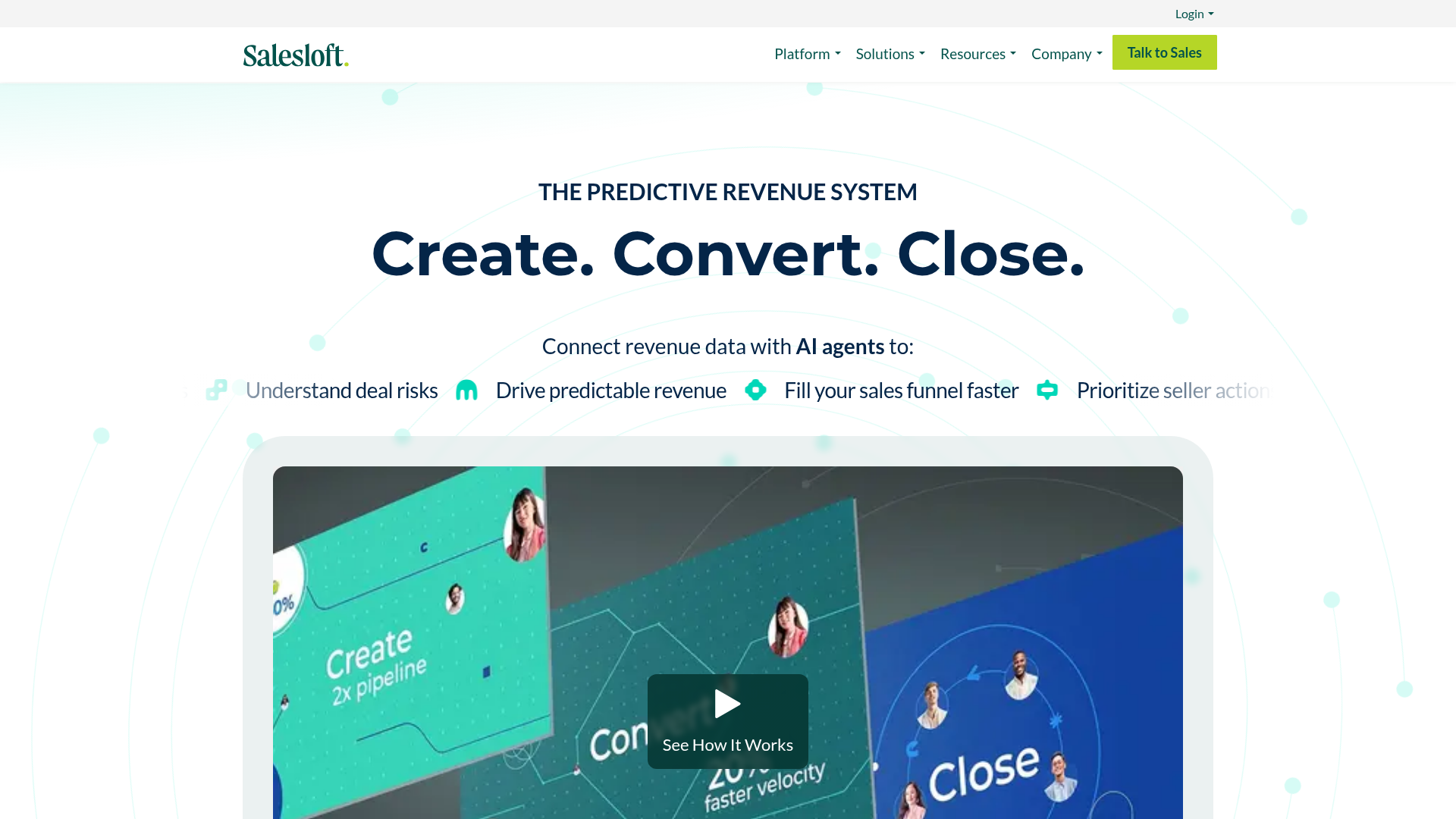 Salesloft landing page screenshot