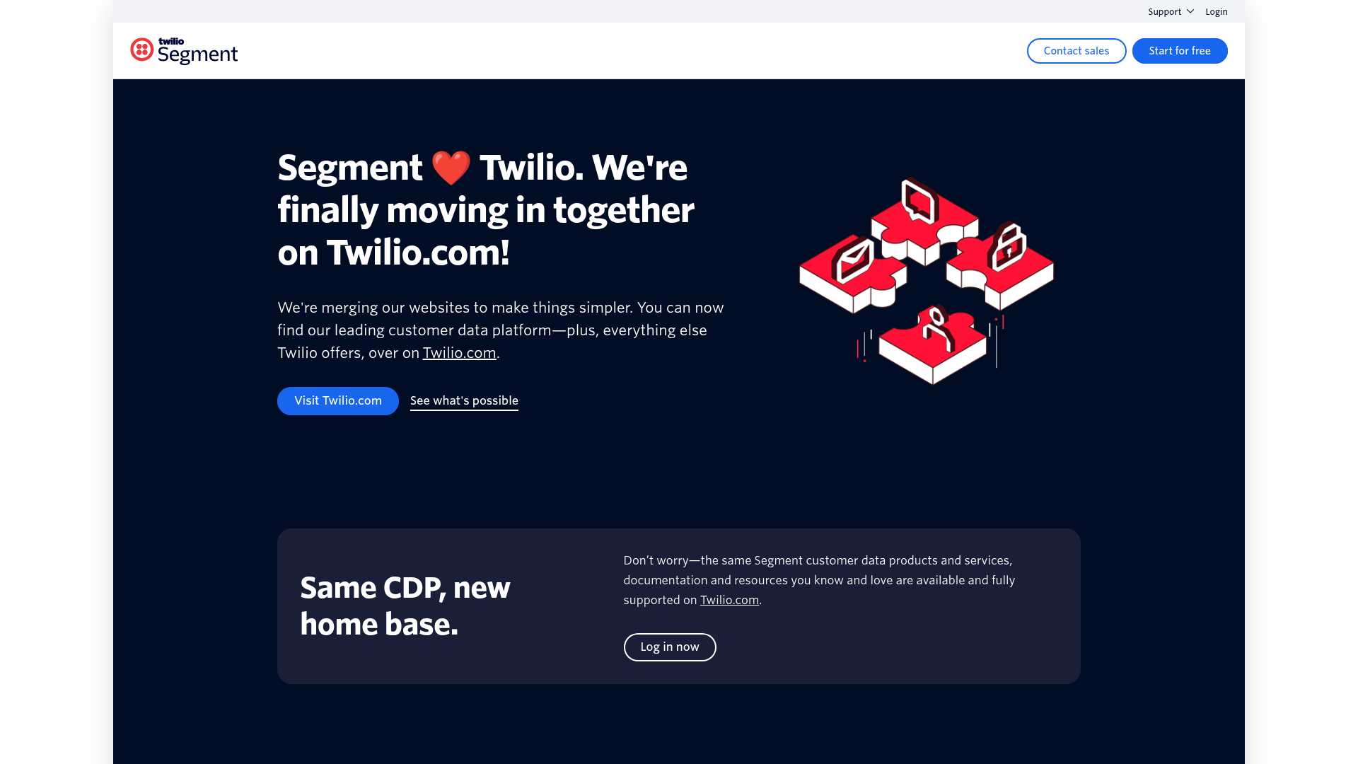 Segment landing page screenshot