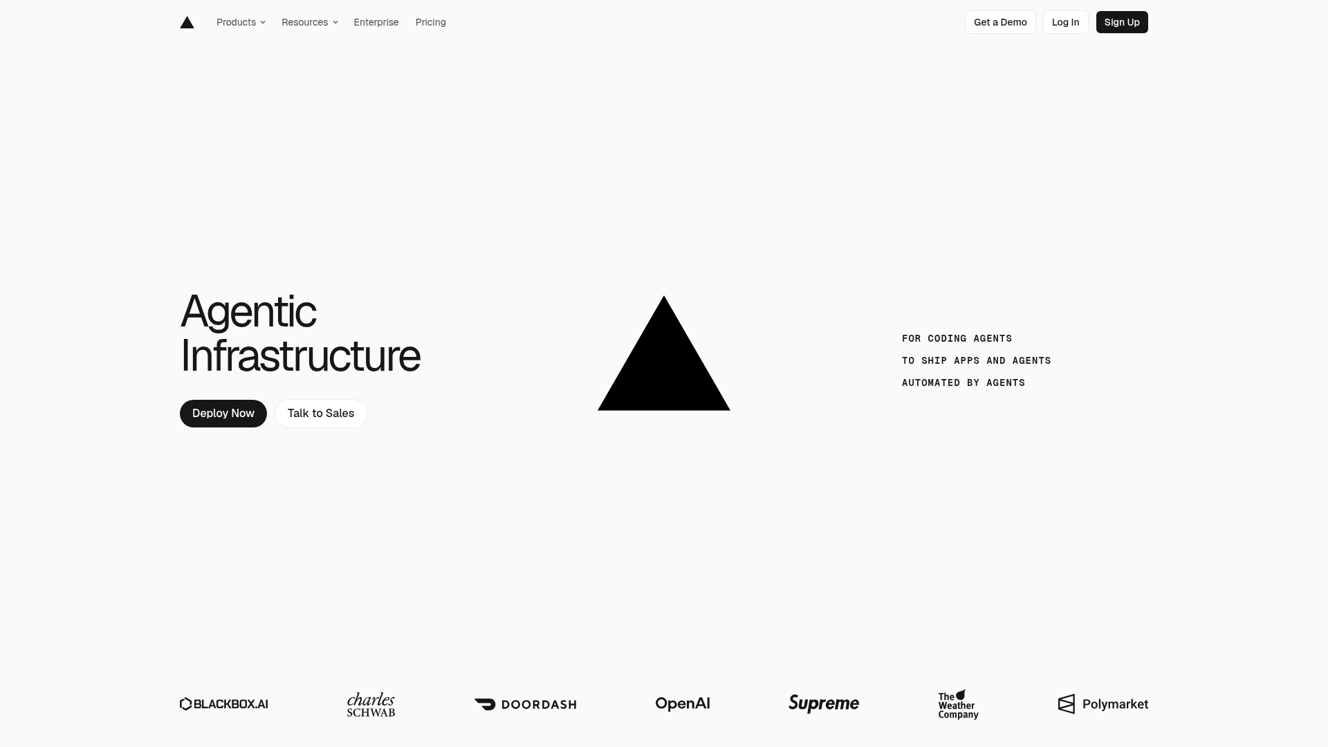 Vercel landing page screenshot