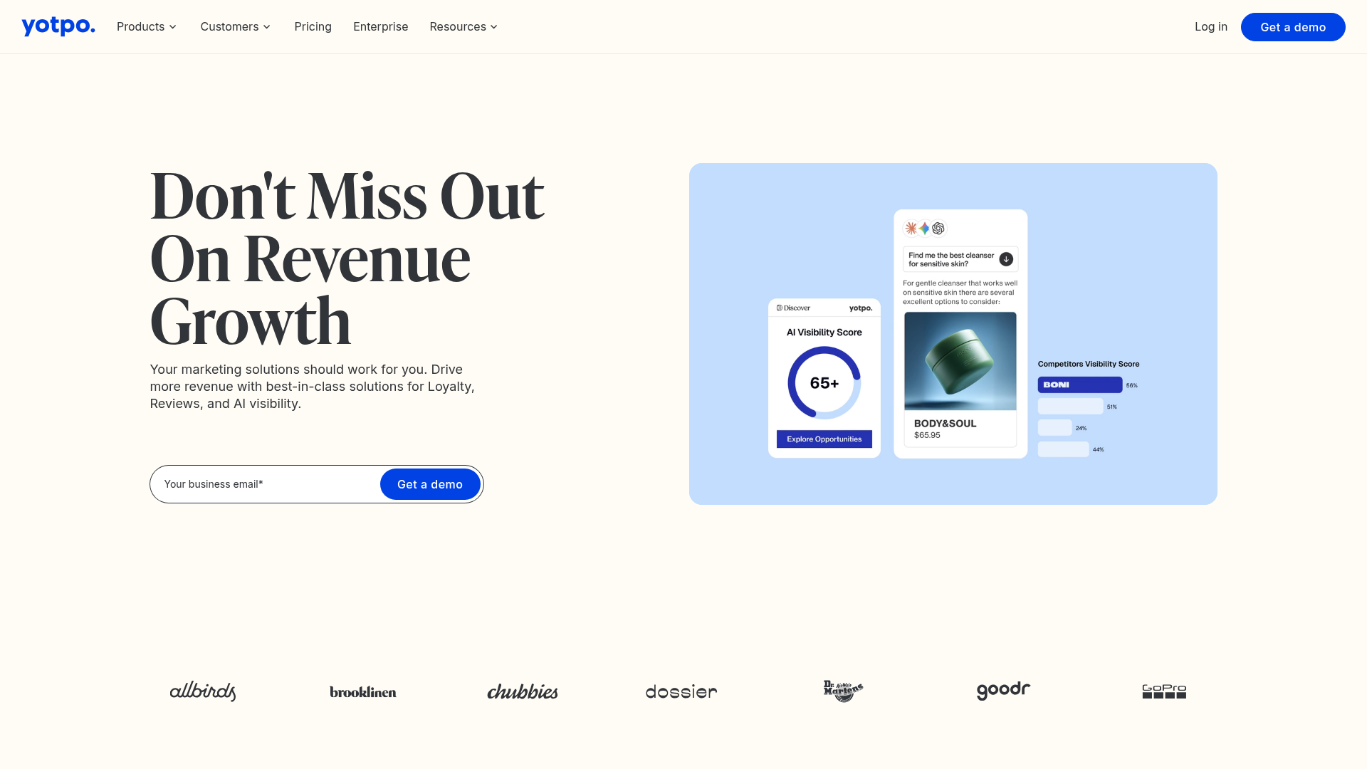 Yotpo landing page screenshot